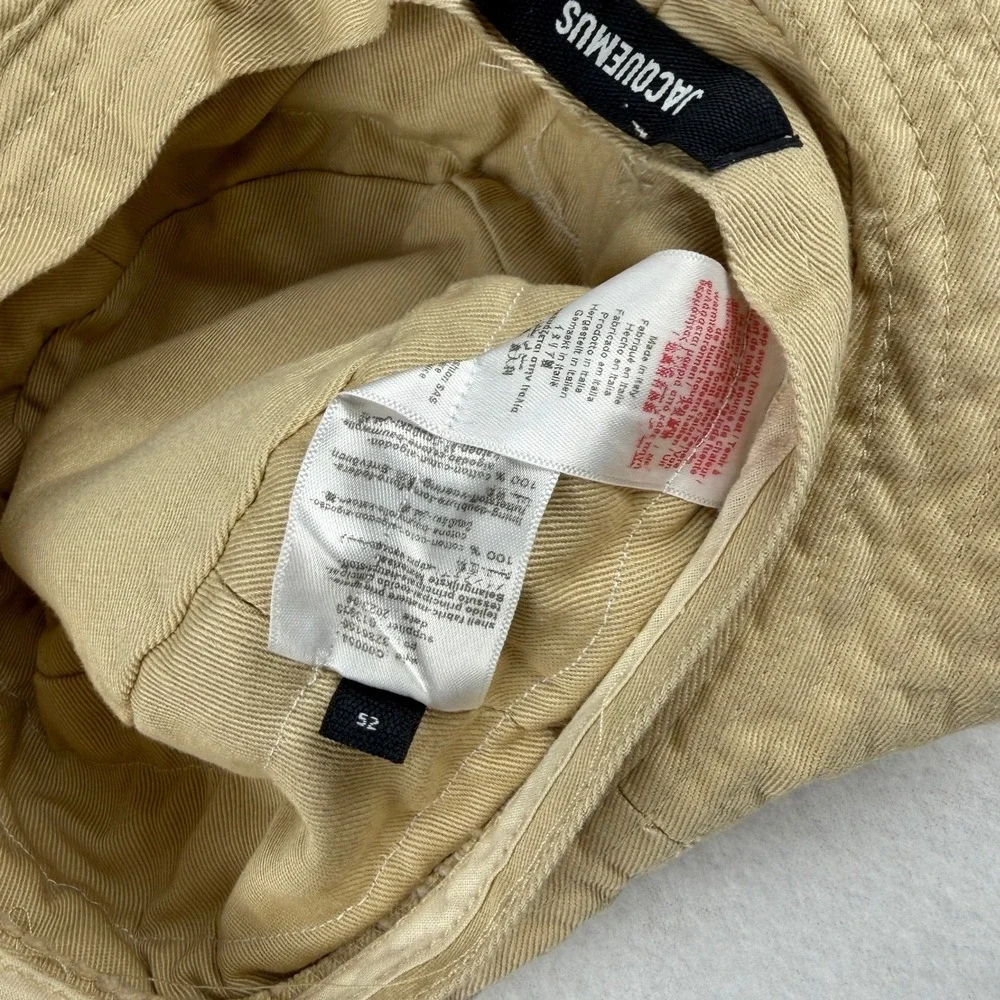 Jacquemus Kid's Frill Trim Bucket Hat Beige Animal Print Band Sz‎ 52